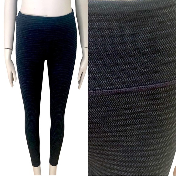 Athleta Pants - ATHLETA Athletic Tights Leggings Textured Herringbone Pattern Blue